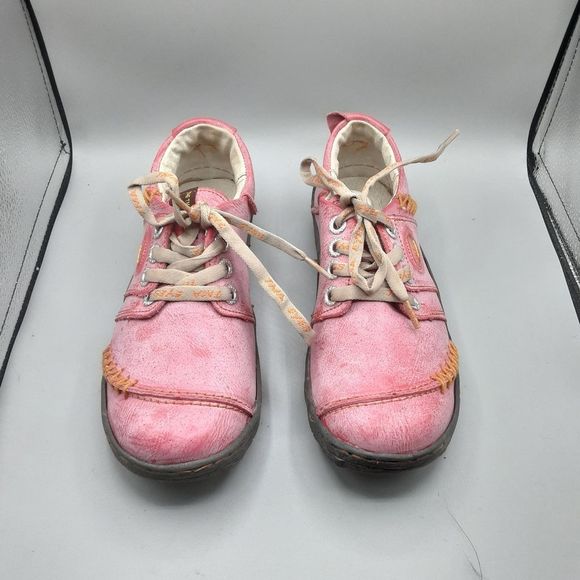 TMA Eyes Women's Sneakers 7M EU 37 Red Stitch Detail Leather. - Picture 4 of 10